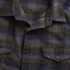 RRL By Ralph Lauren Plaid Brushed Workshirt Green / Blue -Quality Clothing Store 22192 4