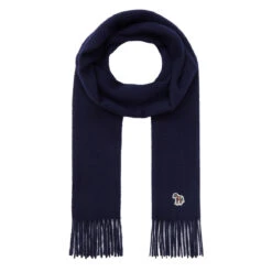 Paul Smith Zebra Patch Scarf Navy