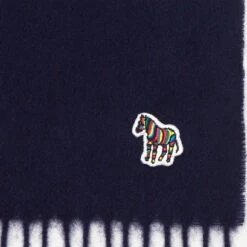 Paul Smith Zebra Patch Scarf Navy -Quality Clothing Store 22472 3 1800x1800 373d809c 14d9 40a7 91e3 a44c9f804816