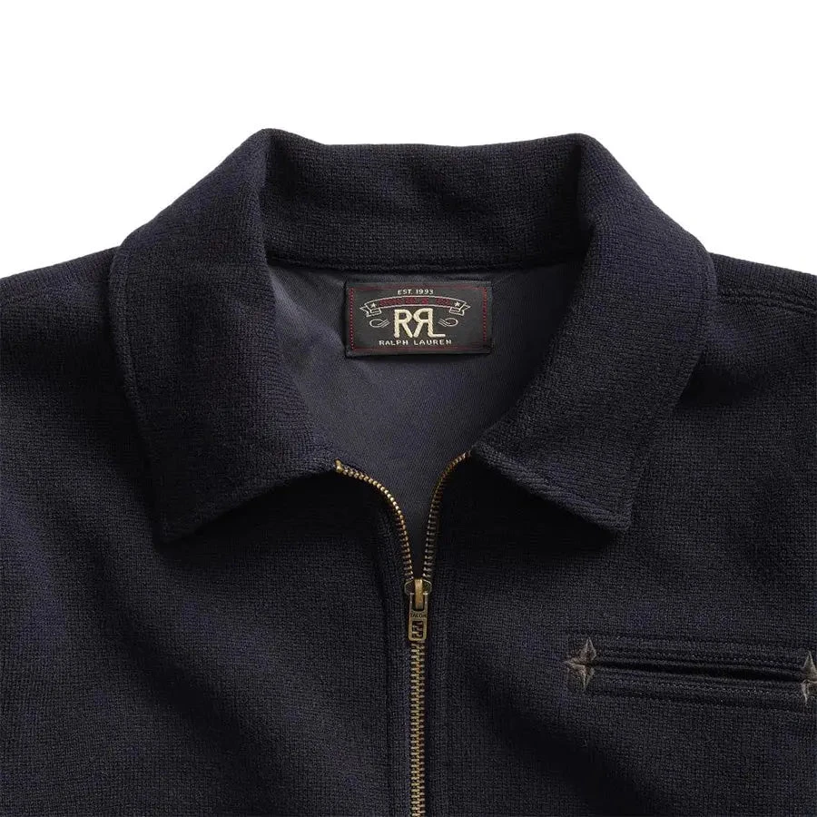 RRL By Ralph Lauren Full Zip Knitted Cardigan Navy 2 RRL By Ralph Lauren Full Zip Knitted Cardigan Navy - Image 2