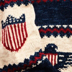 RRL By Ralph Lauren Logo Cotton-Blend Full-Zip Cardigan Indigo Cream Multi -Quality Clothing Store 24817 6