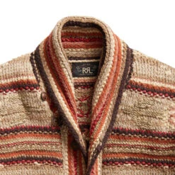RRL By Ralph Lauren Shawl Cardigan Tan Multi -Quality Clothing Store 25854 3