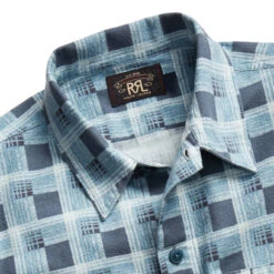 RRL By Ralph Lauren Universal CMP L/S Shirt Dark Blue / Blue -Quality Clothing Store 26960 3
