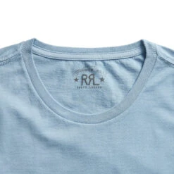 RRL By Ralph Lauren Garment-Dyed Crewneck T-Shirt Light Blue -Quality Clothing Store 27187 3