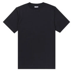 Sunspel Brushed Cotton Mock Neck T-Shirt Black