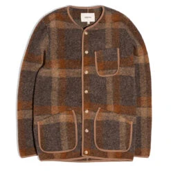 Kestin Neist Wool Cardigan Rust Check