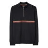 Paul Smith Half Zip Artist Stripe Sweatshirt Black