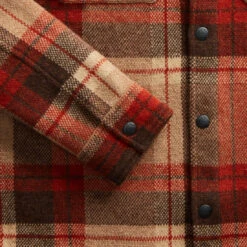 RRL By Ralph Lauren Plaid Wool Workshirt Jumper Orange Tan Multi -Quality Clothing Store 28616 5