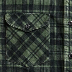 RRL By Ralph Lauren Corduroy Sport Shirt Green / Black -Quality Clothing Store 28930 4