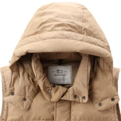 Woolrich Aleutian Detachable Hood Vest Gold Khaki -Quality Clothing Store 29020 4