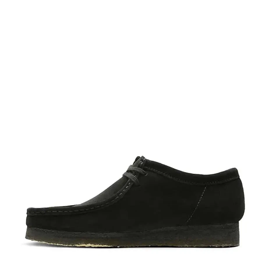 Clarks Originals Wallabee Shoes Black Suede 2 Clarks Originals Wallabee Shoes Black Suede - Image 2