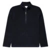 Sunspel Wool Fleece Zip Neck Navy