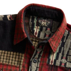 RRL By Ralph Lauren Patchwork Workshirt Red / Multi -Quality Clothing Store NEWClothingtemplate 0005 Layer1