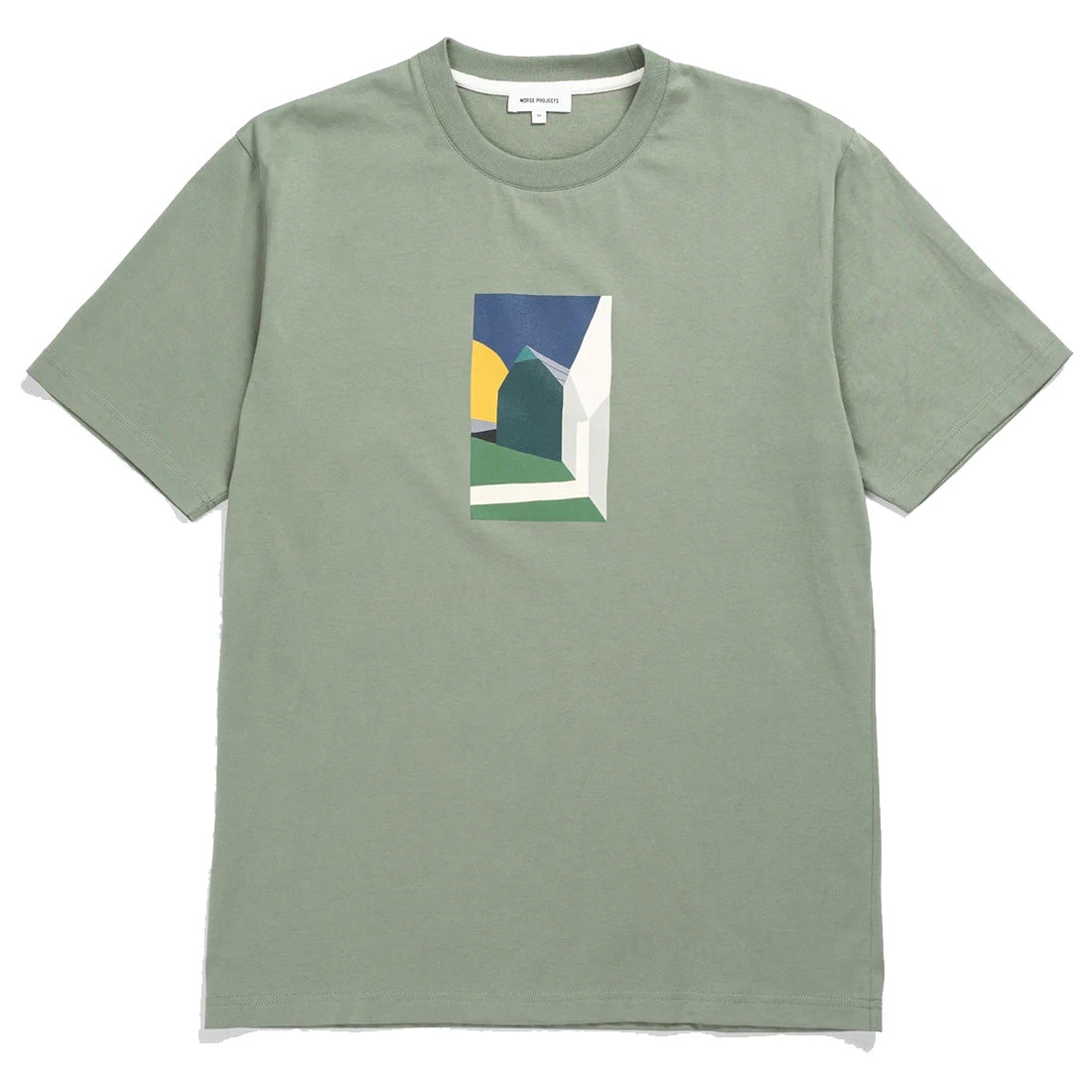 Norse Projects Johannes Collage T-Shirt Dried Sage Green 1 Norse Projects Johannes Collage T-Shirt Dried Sage Green
