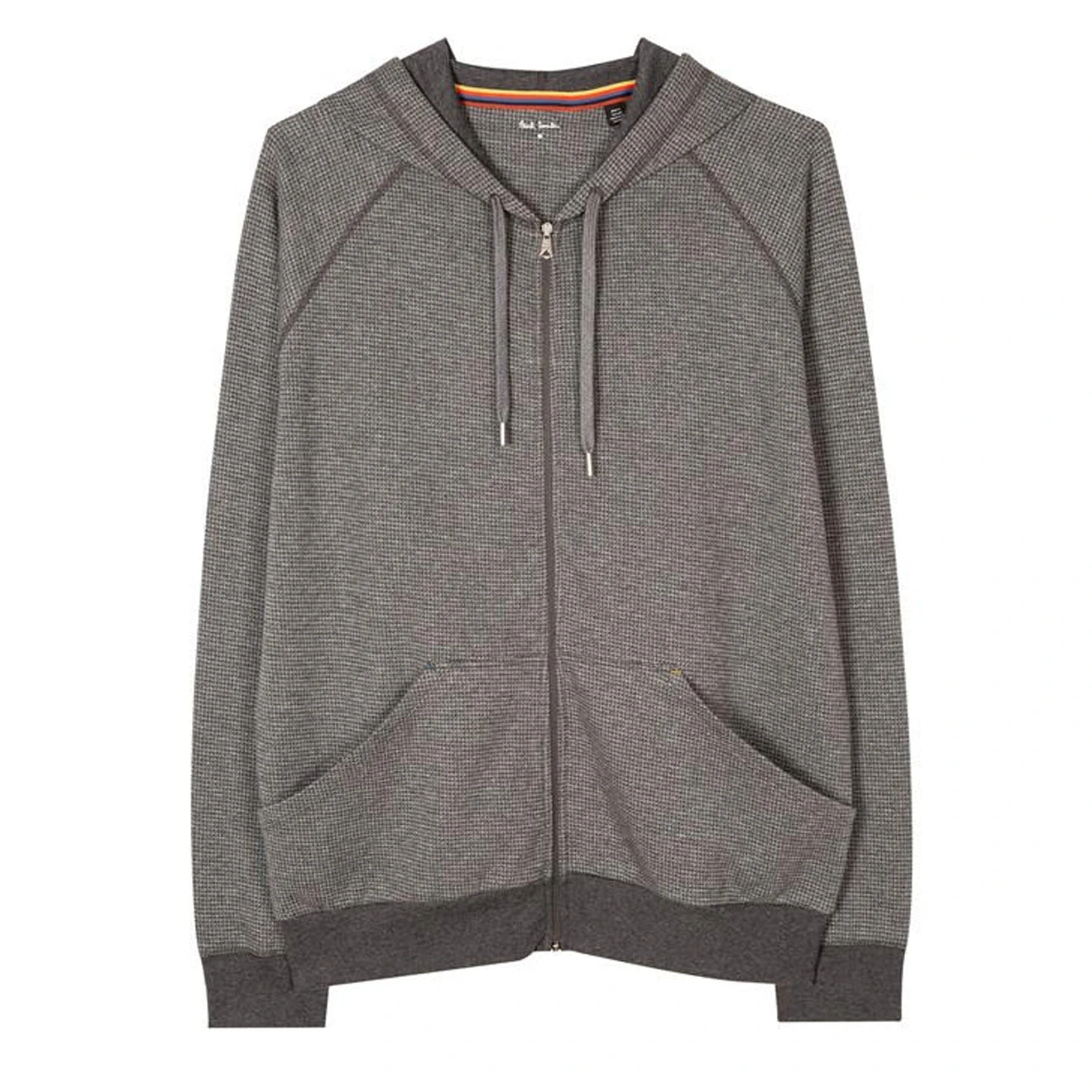 Paul Smith Zip Waffle Hoodie Slate 1 Paul Smith Zip Waffle Hoodie Slate