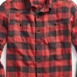 RRL By Ralph Lauren Farrell Workshirt Twill Plaid L/S Red / Black -Quality Clothing Store RRL by Ralph Lauren Farrell Workshirt Twill Plaid LS Red Black 16387 3 1