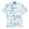 RRL By Ralph Lauren Postcard-Print Linen-Cotton Camp Shirt Cream/Blue