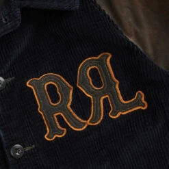 RRL By Ralph Lauren Appliqued Corduroy Leather-Sleeve Jacket Black/Deep Navy -Quality Clothing Store RRLbyRalphLaurenAppliquedCorduroyLeather SleeveJacketBlackDeepNavy30093 4
