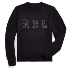 RRL By Ralph Lauren Appliqued Wool Jumper Navy
