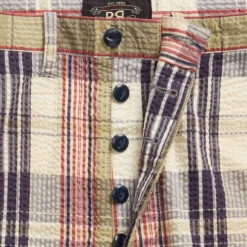 RRL By Ralph Lauren Officer Seersucker Madras Short Multi Blue -Quality Clothing Store RRLbyRalphLaurenOfficerSeersuckerMadrasShortMultiBlue 4