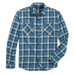 RRL By Ralph Lauren Plaid Twill Workshirt Indigo / Cream
