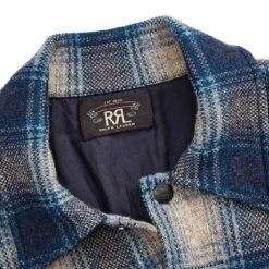 RRL By Ralph Lauren Plaid Wool-Cashmere Workshirt Jumper Blue Multi -Quality Clothing Store RRLbyRalphLaurenPlaidWool CashmereWorkshirtJumperBlueMulti 4