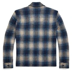 RRL By Ralph Lauren Plaid Wool-Cashmere Workshirt Jumper Blue Multi -Quality Clothing Store RRLbyRalphLaurenPlaidWool CashmereWorkshirtJumperBlueMulti 5