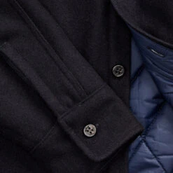 RRL By Ralph Lauren Quilted Wool Melton Overshirt Navy / Blue -Quality Clothing Store RRLbyRalphLaurenQuiltedWoolMeltonOvershirtNavyBlue 3