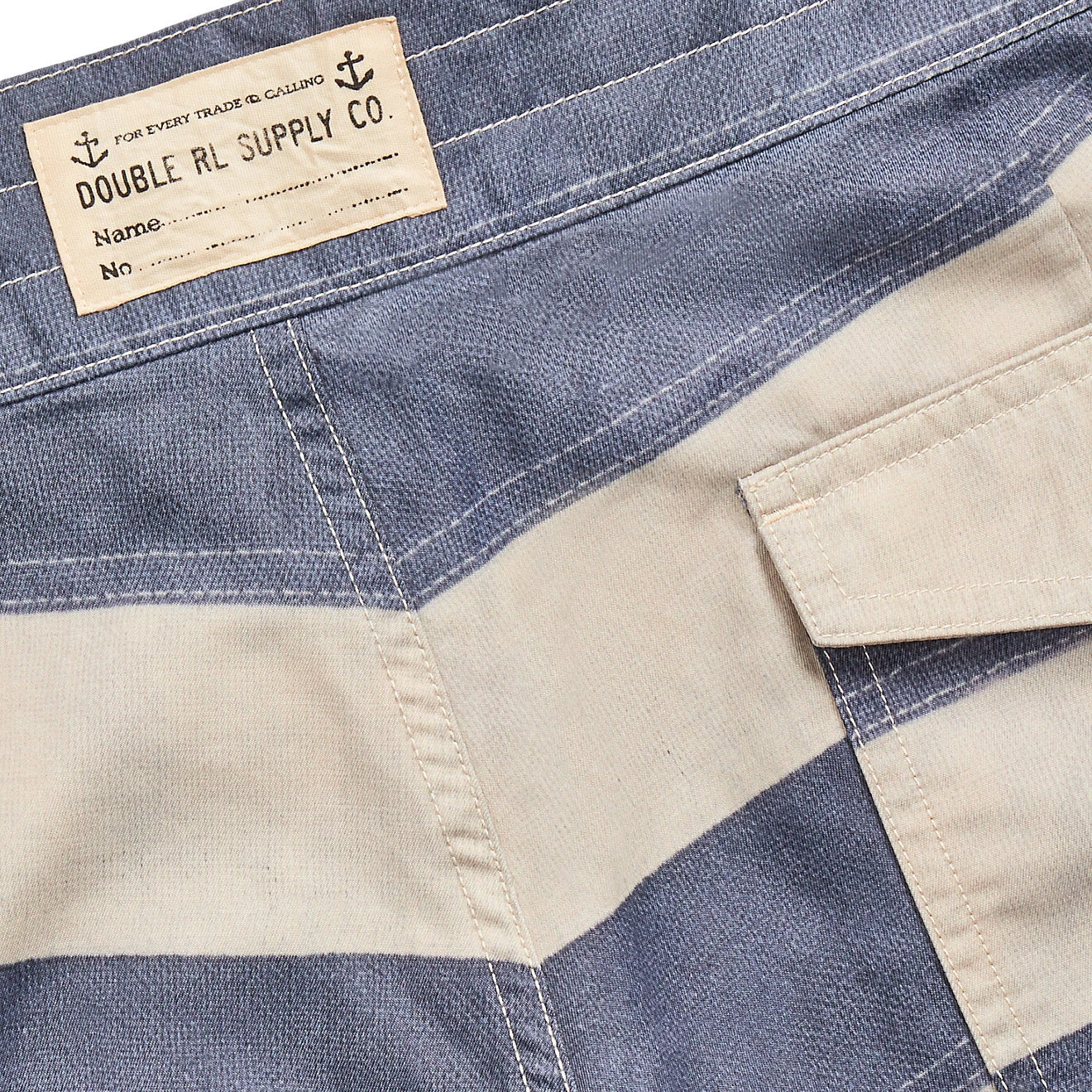 RRL By Ralph Lauren Striped Twill Short Navy/Cream Sailcloth Stripe 4 RRL By Ralph Lauren Striped Twill Short Navy/Cream Sailcloth Stripe - Image 4