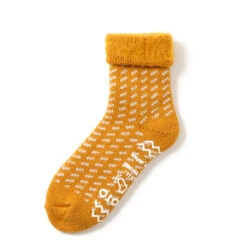 RoToTo Comfy Room Socks Birds Eye Dark Yellow