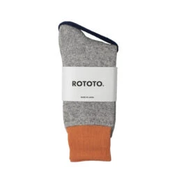 RoToTo Double Face Socks Light Orange / Light Gray