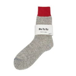 RoToTo Double Face Socks Red / Light Grey