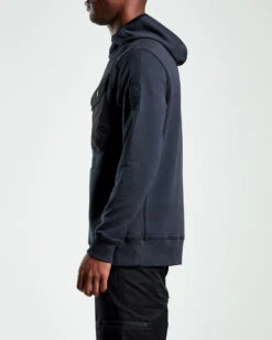 ST95 Globe Pocket Hooded Sweat Black -Quality Clothing Store ST47002 SS BLK 030