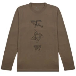 Snow Peak Fireplace Long Sleeve Tee Brown