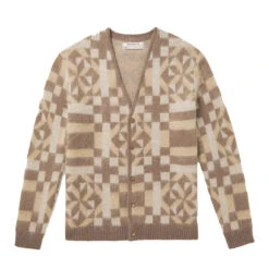 Anonymous Ism American Quilt Cardigan Khaki