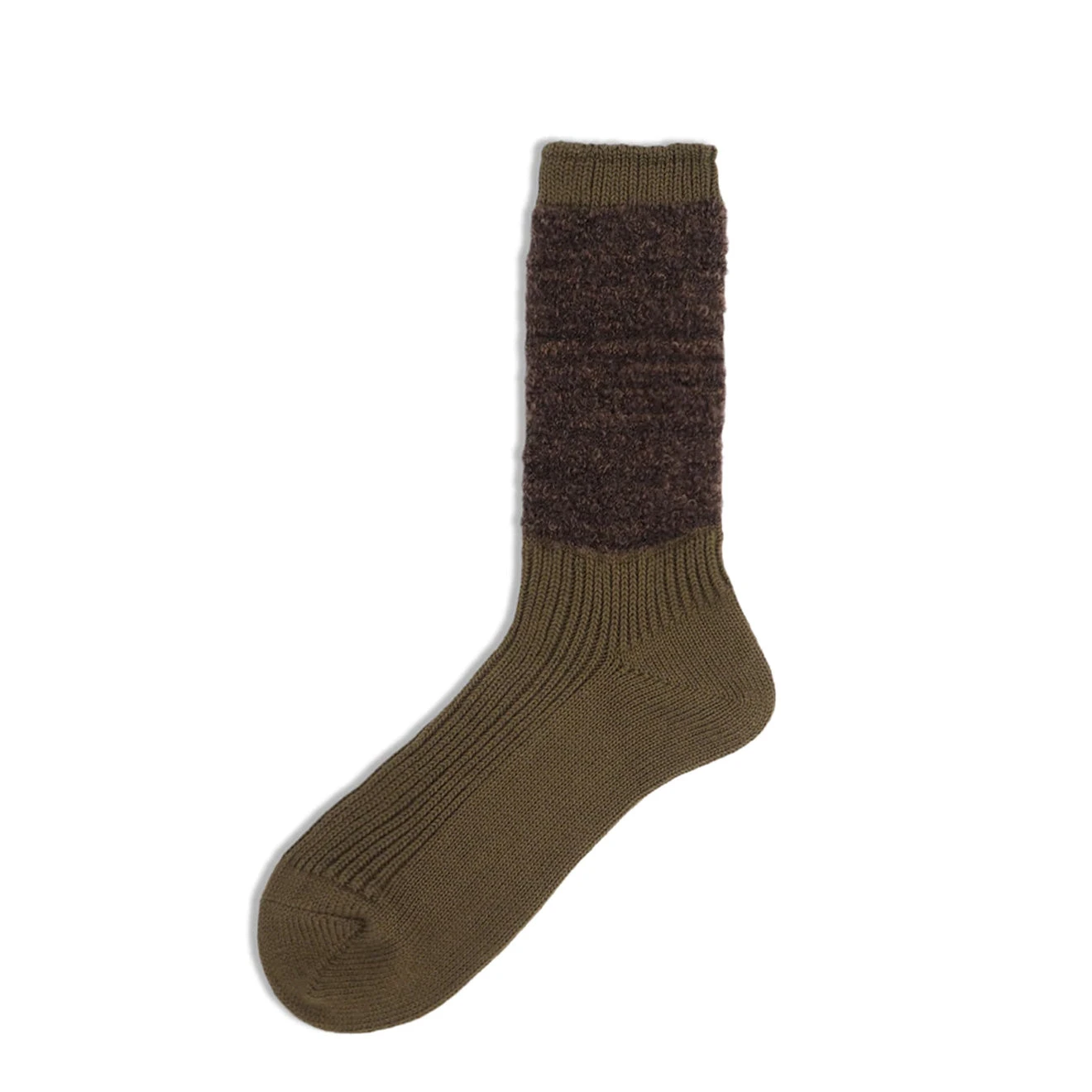 Decka Mohair Boucle Socks Olive 1 Decka Mohair Boucle Socks Olive