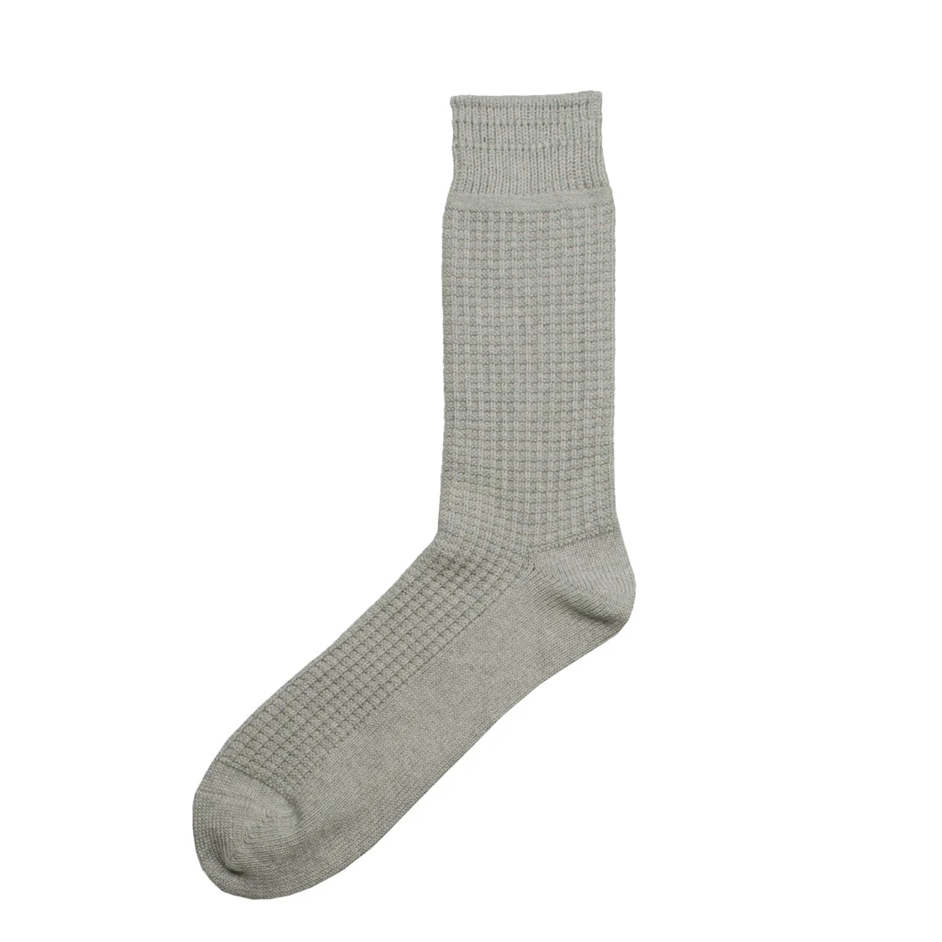 Rototo Cotton Waffle Crew Socks Medium Gray 1 Rototo Cotton Waffle Crew Socks Medium Gray